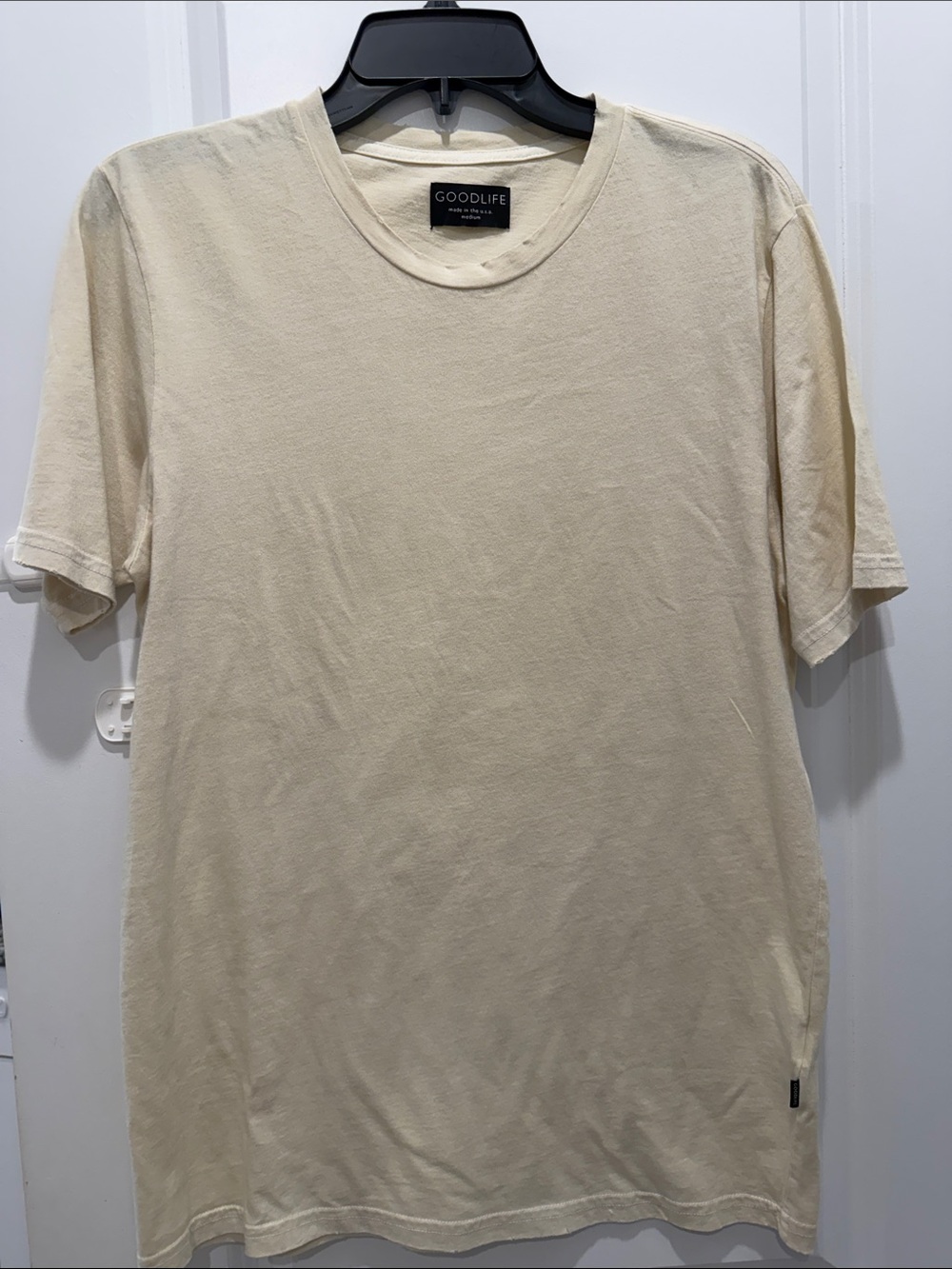 Goodlife Men’s Crewneck T-Shirt in Off-White Cream